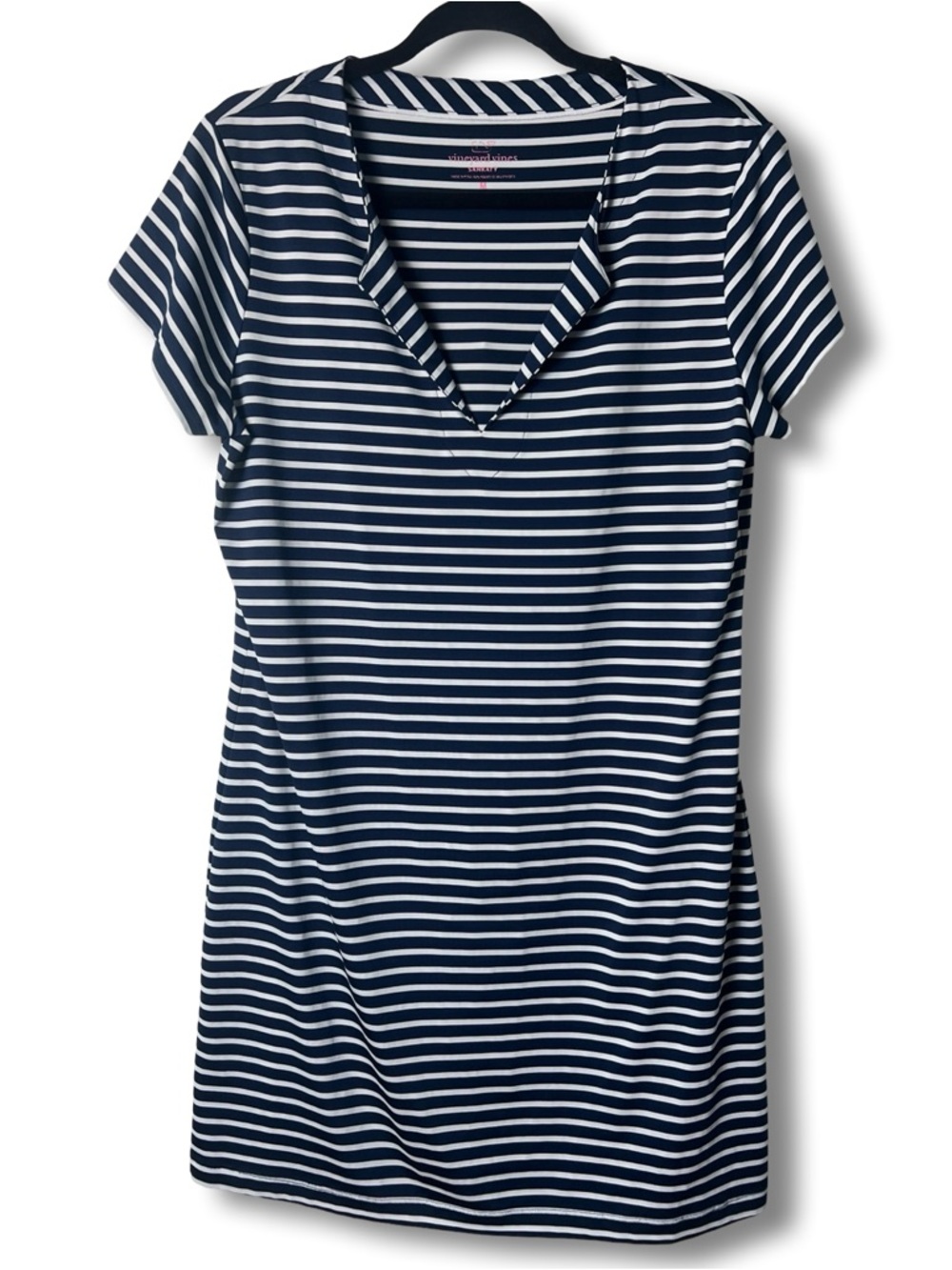 Vineyard Vines - Women’s Sankaty Stripe T-Shirt Dress Navy White UPF - Sz‎ M
